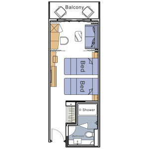 Avalon Century Paragon Deluxe Stateroom Layout