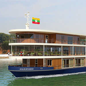 Avalon Waterways Myanmar river cruise ship exterior