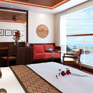 Avalon Waterways Myanmar river cruise ship's wonderful stateroom view